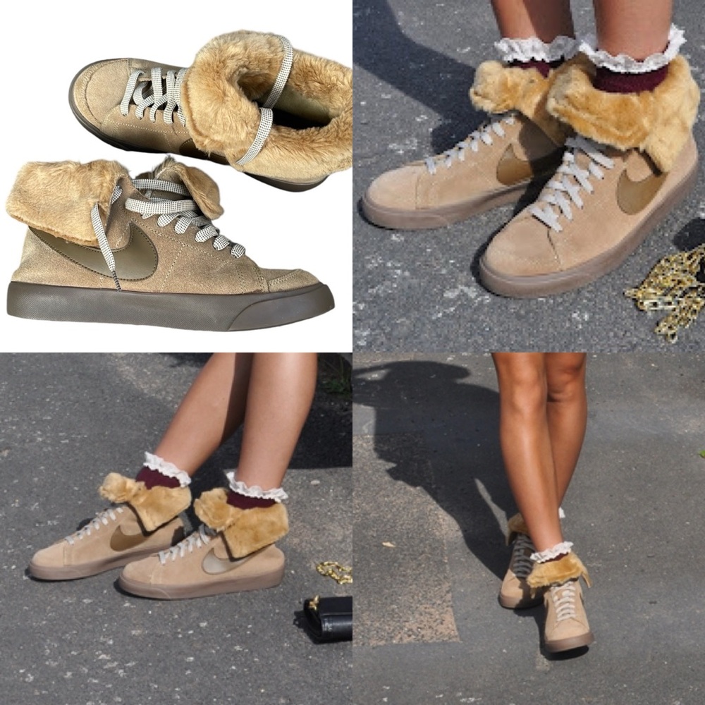 Nike High Roll Leather Blazer Womens Sneaker (Cream) 7.5